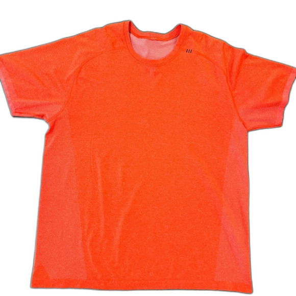 Lululemon Metal Vent Tech 2.0 Seamless Short Sleeve XXL Orange Training Shirt - Picture 3 of 6